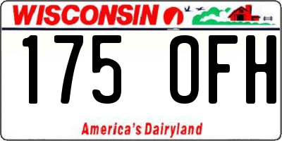 WI license plate 175OFH