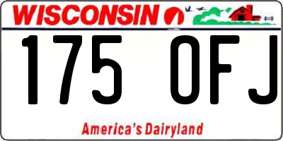 WI license plate 175OFJ