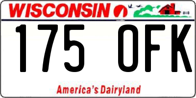 WI license plate 175OFK