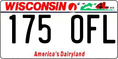 WI license plate 175OFL