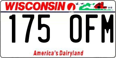 WI license plate 175OFM