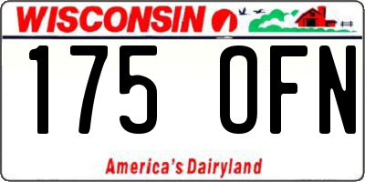 WI license plate 175OFN