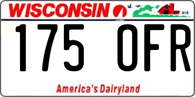 WI license plate 175OFR
