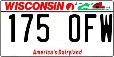 WI license plate 175OFW