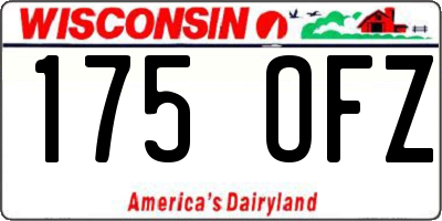 WI license plate 175OFZ