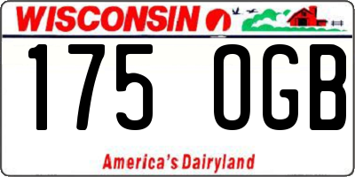 WI license plate 175OGB