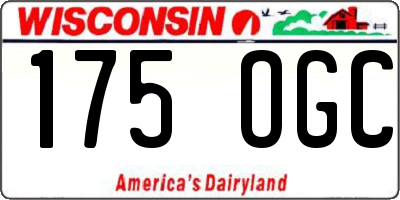 WI license plate 175OGC
