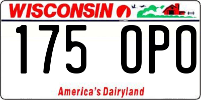 WI license plate 175OPO