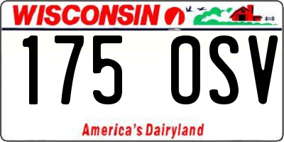 WI license plate 175OSV