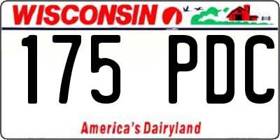 WI license plate 175PDC