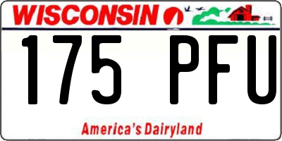 WI license plate 175PFU