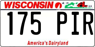 WI license plate 175PIR