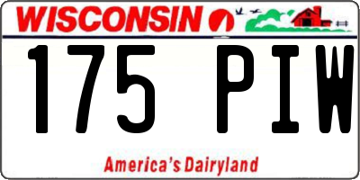 WI license plate 175PIW