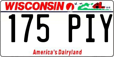WI license plate 175PIY