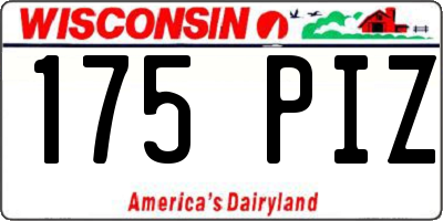 WI license plate 175PIZ