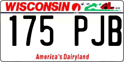WI license plate 175PJB