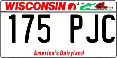 WI license plate 175PJC