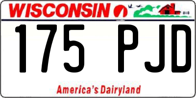 WI license plate 175PJD
