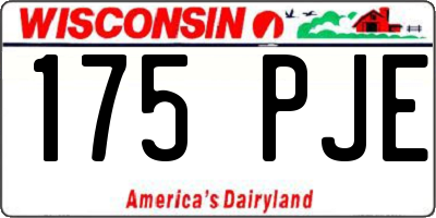WI license plate 175PJE
