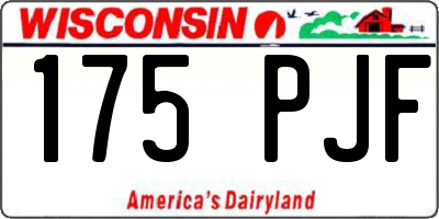 WI license plate 175PJF