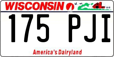 WI license plate 175PJI