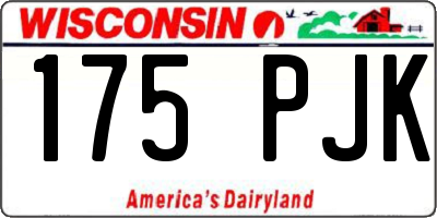 WI license plate 175PJK