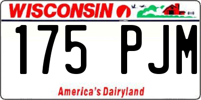 WI license plate 175PJM