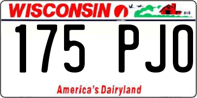 WI license plate 175PJO