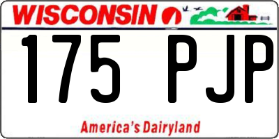 WI license plate 175PJP