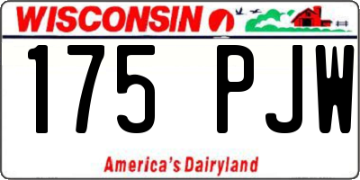 WI license plate 175PJW