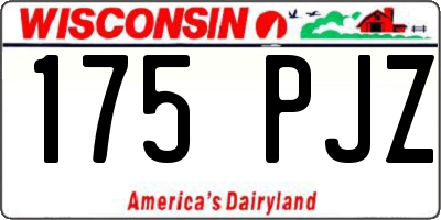 WI license plate 175PJZ