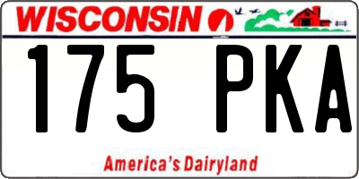 WI license plate 175PKA
