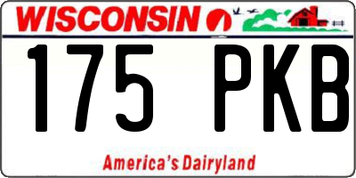 WI license plate 175PKB