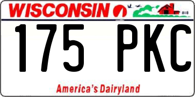 WI license plate 175PKC