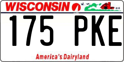 WI license plate 175PKE