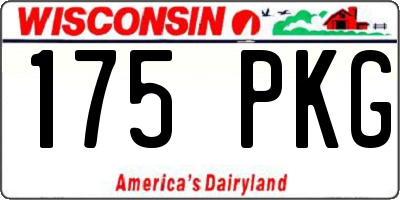 WI license plate 175PKG