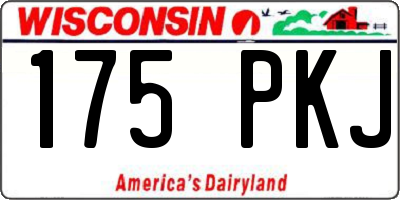 WI license plate 175PKJ