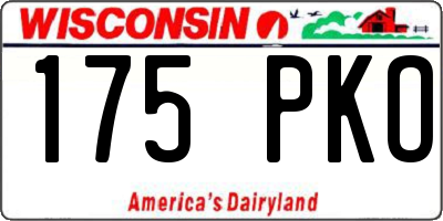 WI license plate 175PKO