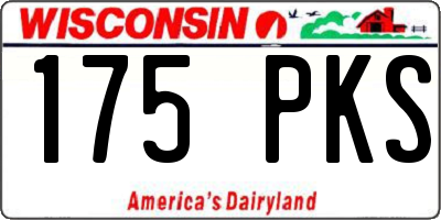 WI license plate 175PKS