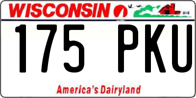 WI license plate 175PKU