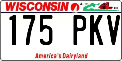 WI license plate 175PKV