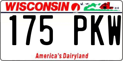 WI license plate 175PKW