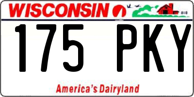 WI license plate 175PKY