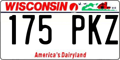 WI license plate 175PKZ
