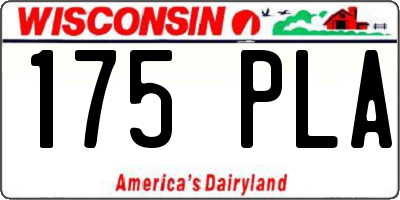 WI license plate 175PLA