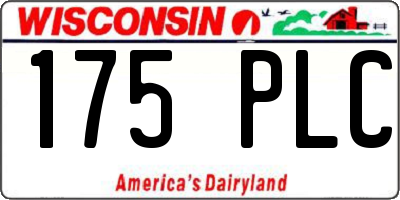 WI license plate 175PLC