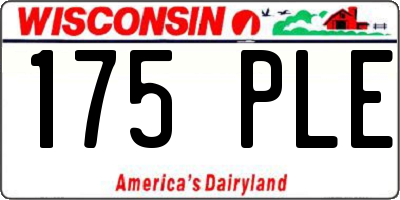 WI license plate 175PLE