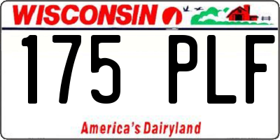 WI license plate 175PLF