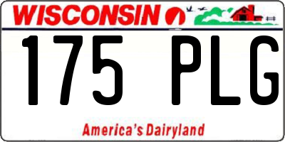 WI license plate 175PLG