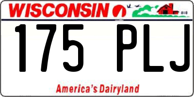 WI license plate 175PLJ